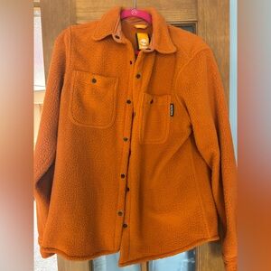 Timberland Men's Burnt Orange Sherpa Shirt Jacket
